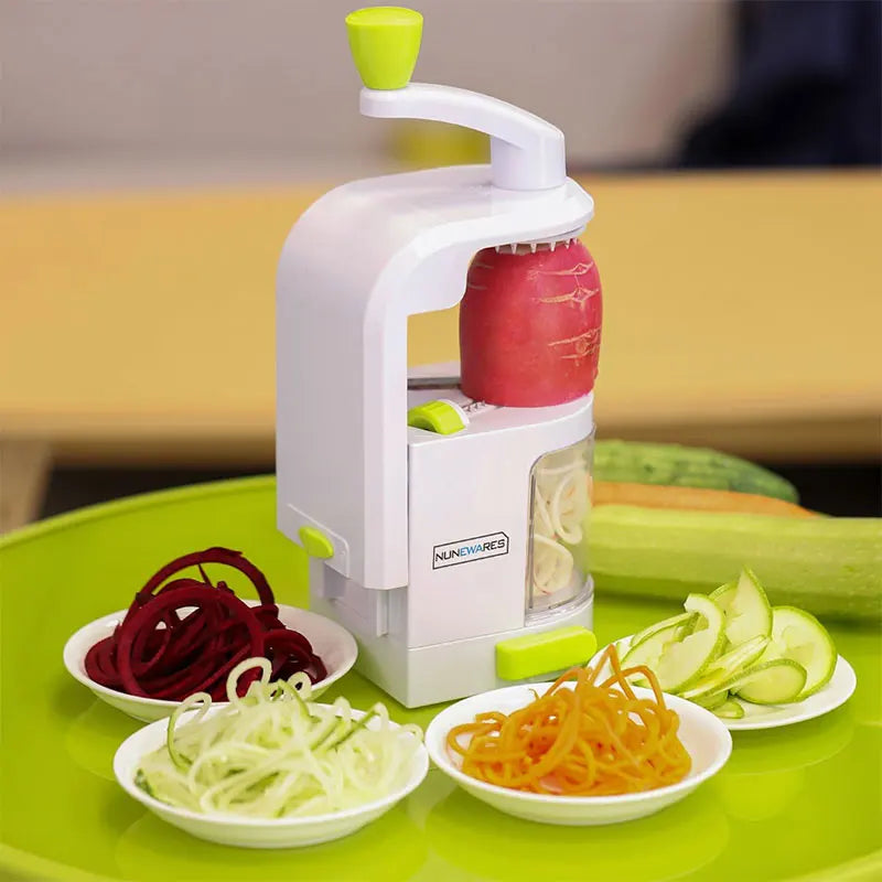 4-IN-1 Vegetable Spiralizer & Noodle Maker with Suction Cup Vegetable Cutter Slicer